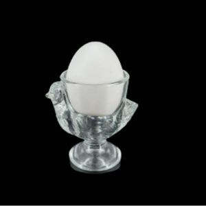 Vintage Luminarc France Glass Chicken Egg Holder Set of 4